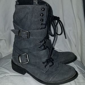 RocketDog Gray Calf Buckle Zip Boot Sz 6